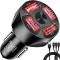 Incarcator Auto Bricheta, 4 Porturi USB, 2.1A, QC3.0, Indicator LED, 12-32 V, Compatibil cu Telefon, Tableta si Camera Bord, Cablu de Date 3 in 1 Micr