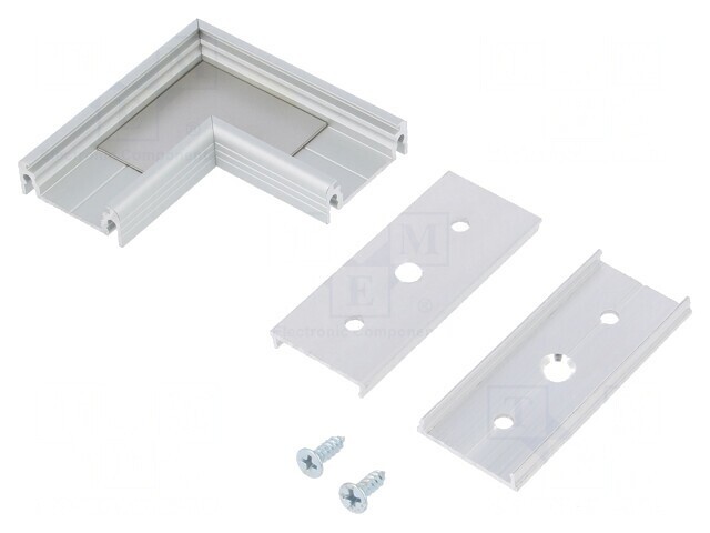 Conector 90&deg; Argintiu Aluminiu Anodat SURFACE14
