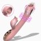 Vibrator Iepuras cu Electrostimulare, 10 Moduri Vibratii, 10 Moduri Licking, Silicon, USB, Roz, 22 cm, Mokko Toys