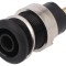 Soclu banană 4mm 24A 1kV negru aurit
