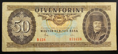 Bancnota 50 FORINTI - RP UNGARĂ / UNGARIA, anul 1983 * cod 54 foto