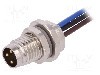 Conector M8, 3 pini, clasa etanseitate IP67, TE Connectivity - T4070014031-001