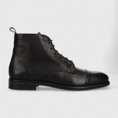 AllSaints pantofi inalti de piele Harland barbati, culoarea negru