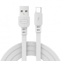 Cablu date/incarcare Golf Space L02, microUSB la USB, 1m lungime, alb