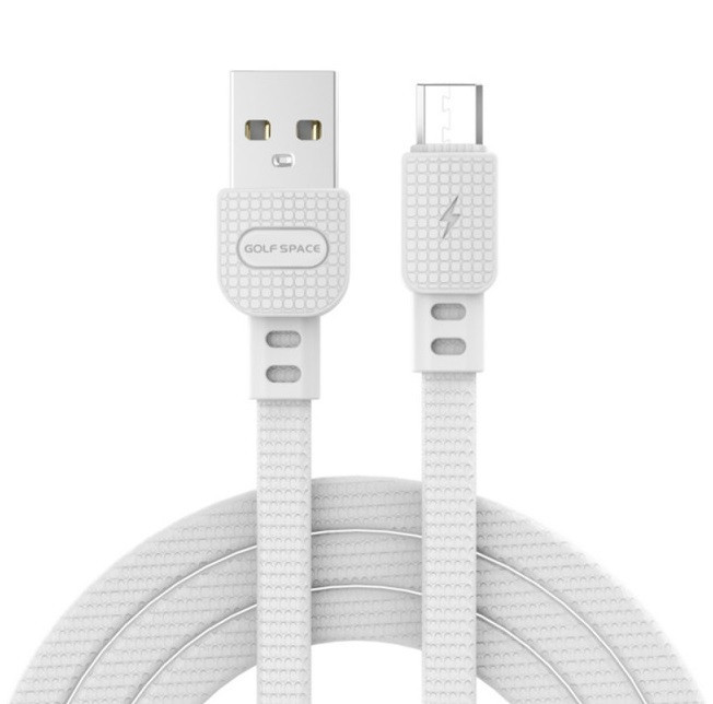 Cablu date/incarcare Golf Space L02, microUSB la USB, 1m lungime, alb