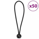 Corzi Elastice cu Bile Gossi, 50 buc, 21cm, Negre, Fixare Prelata, Copertine, Organizare Cabluri