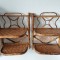 Lot 2 rafturi de perete, rabatabile, de bambus si ratan, stil BOHO, 38cm x 30cm x 17cm