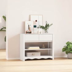 vidaXL Masă de consolă Drammen Alb 89.5 x 37 x 73 cm Lemn masiv de pin 42003047