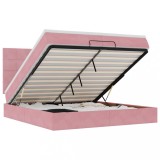 Cumpara ieftin Cadru de pat otoman cu saltele Roz 200x200cm catifea