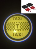 Set 2 Proiectoare Logo Holograma LED TAXI Usi Auto, Baterii AAA, Montare Usoara