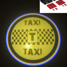 Set 2 Proiectoare LED Logo lumini usi auto holograma TAXI,UNIVERSALE