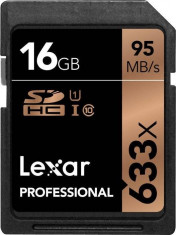 Card memorie Lexar LSD16GCB1EU633 , SD, 16GB, Lexar 633x C10 U1 foto