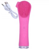 Cumpara ieftin Perie sonica pentru masaj facial, incarcare USB, roz