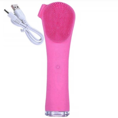 Perie sonica pentru masaj facial, incarcare USB, roz foto