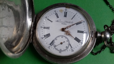 Ceas de buzunar Tavannes KAMA 23 rubine argint 875 marca rusia 84 foto