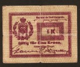 ROMANIA Bucovina Cernauti Czernowitz Bani necesitate 1 Koroana 1914 . Rara