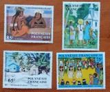 POLINEZIA Franceza-''pictura-locala''--SET de 4val.-MNH -NESTAMPIL.-VEZI SCAN