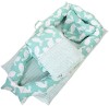 Set Baby Nest Portabil Bebe cu Lenjerie, Perna, Bumper Protectie, Bumbac 100%, 80x50 cm + Personalizare Nume