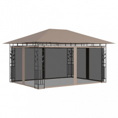 Pavilion cu plasa anti-tantari, gri taupe, 4x3x2,73 m, 180 g/m? foto