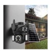 Camera de supraveghere pentru exterior, cu audio bidirecțional, zoom optic 36x, rezistentă la intemperii, 2MP, Full HD, cu panou solar inclus, negru