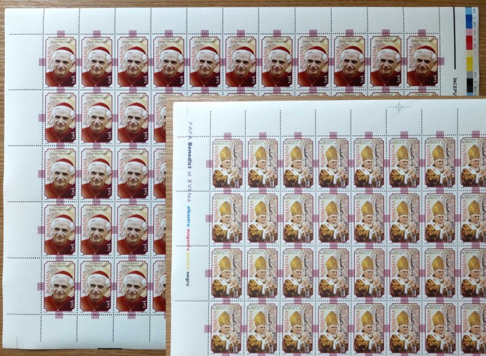 ✅RO 2005 ,LP 1690 &quot; Nou pontificat - Benedict al XVI-lea &quot;,coli de 55 serii, MNH