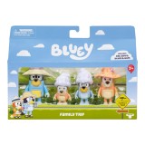 Set 4 figurine, Bluey, Family Trip