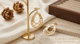 Cumpara ieftin Cercei Lungi din Argint 925 Placati cu Aur , Aurora Gemma , zThe Filigree Teardrop,