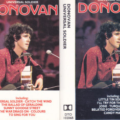 Caseta audio: Donovan – Universal Soldier ( 2 casete originale UK, stare f.buna)