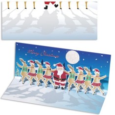 Felicitare 3D Panoramics de iarna - Sa dansam cu Mos Craciun foto