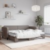 VidaXL Pat de zi cu extensie și saltele, gri taupe, 80x200 cm, textil 3196832
