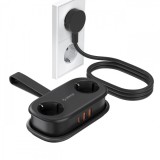 Prelungitor Orico APP, 2 x Schuko - 2 x USB-A - 1 x USB-C, Negru