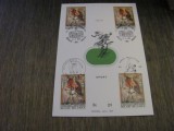 4 Timbre Obliterate 4.50Fr, Ștampile Speciale Bruxelles ,Carton Filatelic Belgia 1973 Ediție Limitată Colecție Sportivă