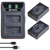 Set 2 acumulatori LP-E17 + incarcator dublu camere foto Canon 760D 800D M3 M5 R8