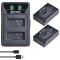Set 2 acumulatori LP-E17 + incarcator dublu camere foto Canon 760D 800D M3 M5 R8