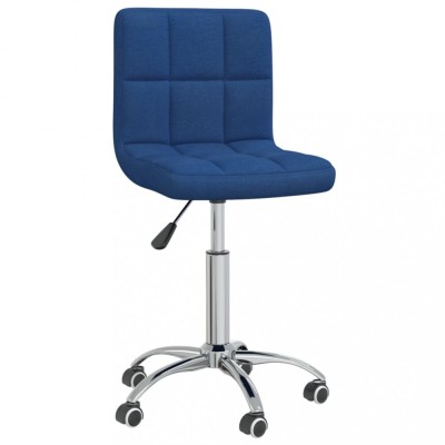 Scaun de bucătărie pivotant, albastru, material textil foto