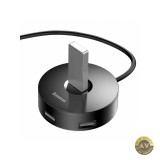 Hub USB Baseus Round 1 x USB-A 3.0 - 3 x USB-A 1m Negru CAHUB-U01