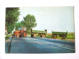 Carte poștala necirculata cu tractor din anii 80,conducere preventiva Inspectoratul General al Militiei Directia Circulatie