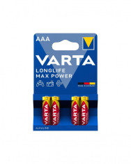 Baterie Varta LongLife Max Power AAA R3 1,5V Alcalina (set 4 buc.)Cod:4703 foto