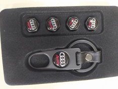 Set 4 capacele de ventil pentru anvelope auto AUDI +breloc foto