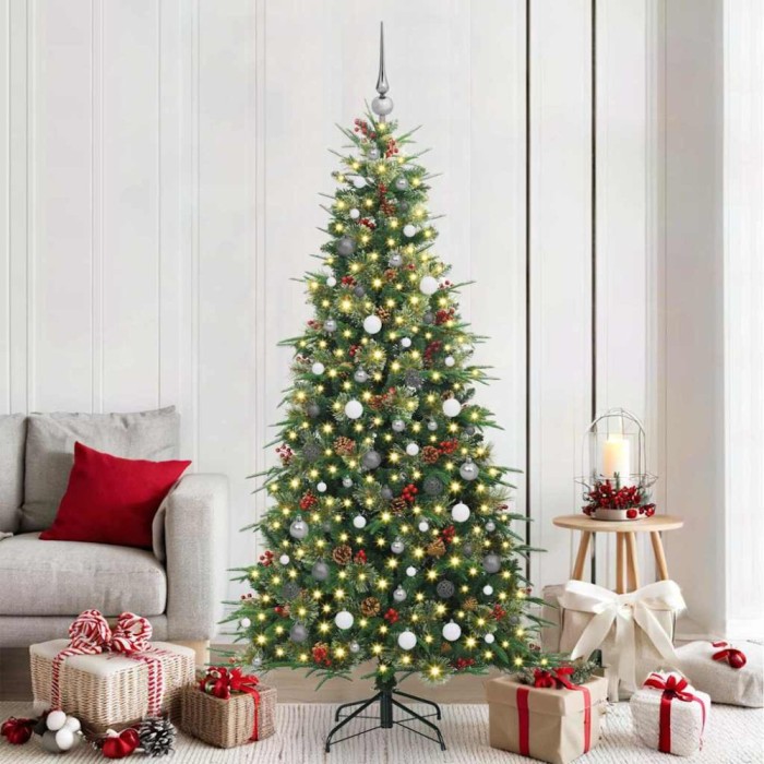 Brad de Crăciun artificial cu ramuri articulare Verde 210 cm