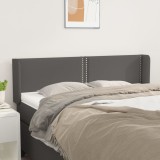 VidaXL Tăblie de pat cu aripioare gri 147x16x78/88 cm piele ecologică