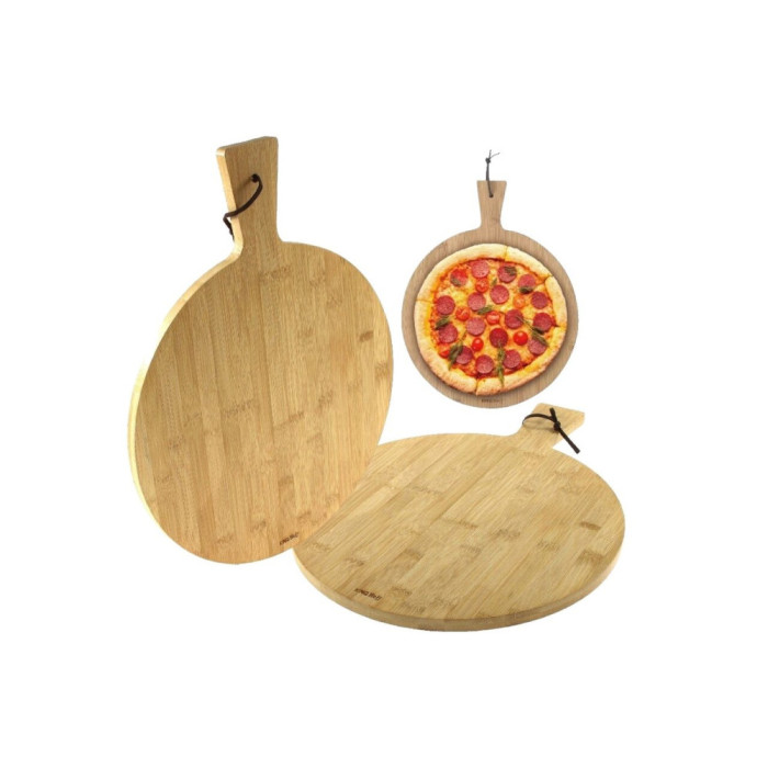 Tava servire pizza, din bambus, 35 cm, KingHoff