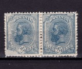 Cumpara ieftin ✅ RO 1918 LP 71b " Carol I - 'Moldova' ", 25B spic albastru pereche H , puncte in cliseu si o marca defecta - vezi foto , MNH