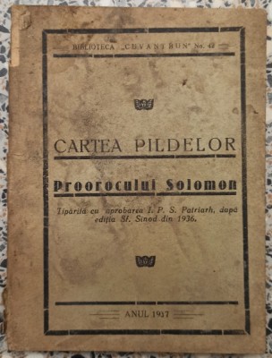 Cartea pildelor Proorocului Solomon// 1937 foto