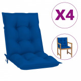 Perne scaun de grădină, 4 buc., albastru regal, 100x50x7 cm