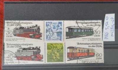 TS21 - Timbre serie DDR 1986 Mi2864 67 Trenuri si locomotive foto
