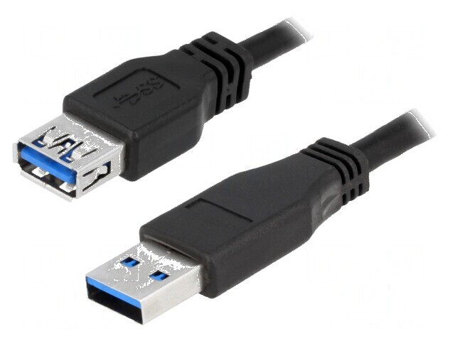 Cablu USB 3.0 A la A, 3m, negru, nichelat, 30AWG