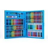 Set de pictura si desen pentru copii WePro Store, 168 piese, 24 creioane colorate, 48 creioane cerate, 48 pasteluri cu ulei, 12 culori acuarele, 24 ca