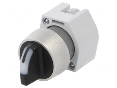 Comutator rotativ 22mm IP65 galben/negru foto