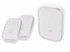 Sonerie fara fir 2 transmitatoare - comutator cu baterie 12V (2 butoane) si 1 receptor alb ( 1 sonerie) la priza , IP44, Omu System